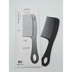 Chicago Comb Co Model No. 8 Carbon Fiber Comb Graphite Black Detangling 8.5" New